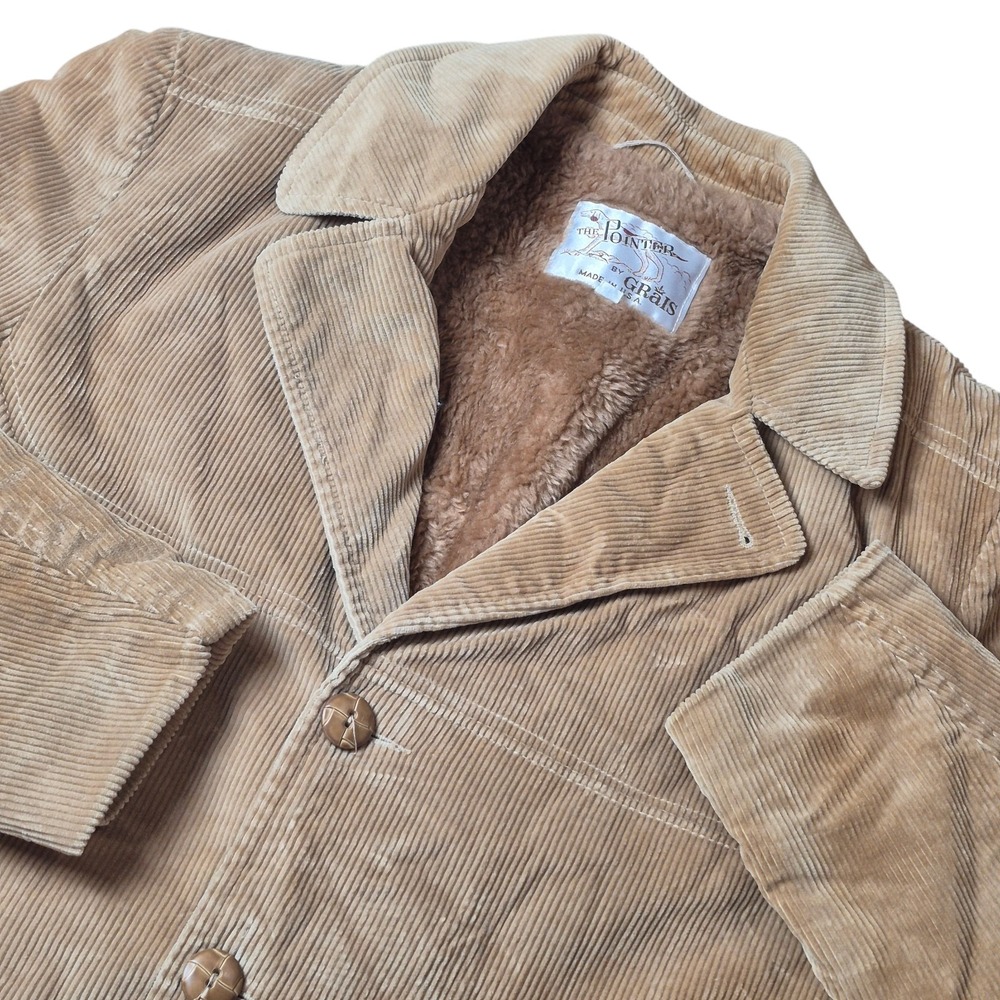 VTG The Pointer by Grais Men's 42 Made in USA‎ Corduroy Sherpa Lined Work Jacket